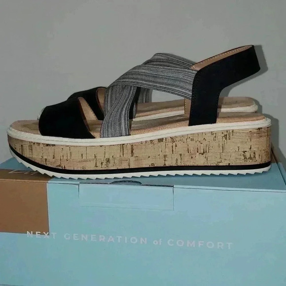 LIFE STRIDE Velocity 2.0 Clementine Round Toe Cork Platform Slip On Sandals 10 M - Picture 5 of 10